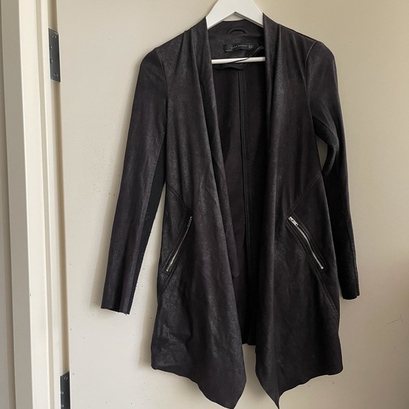 Zara Faux Suede Draped Jacket - Picture 3 of 4